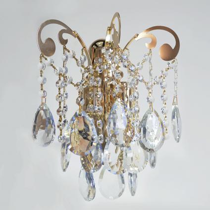 Бра E1310/2W золото/хрусталь 2х40W E27 QH17 П